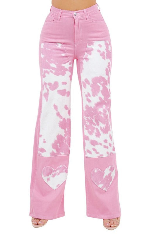 Rodeo Wide Leg Jean in Pink