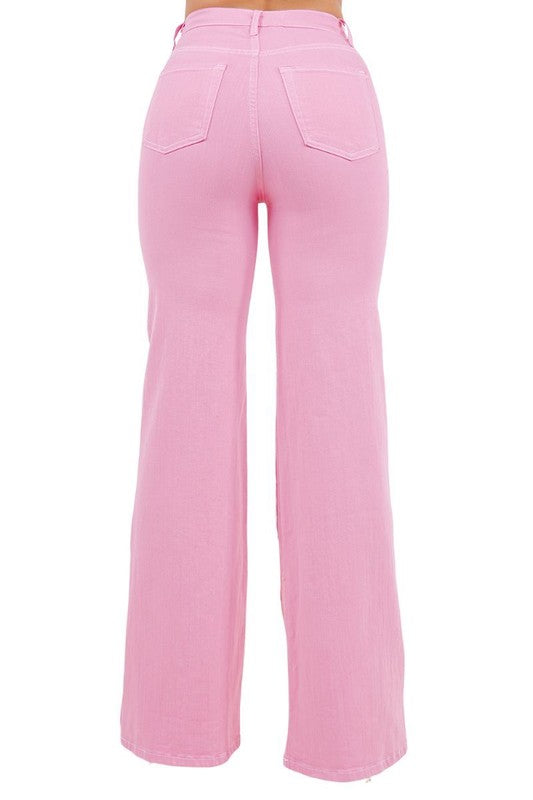 Rodeo Wide Leg Jean in Pink