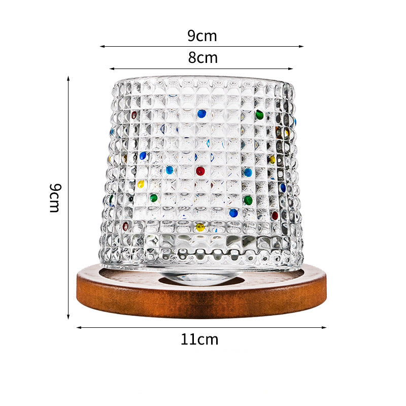 Hand drawn rotating glass cups multiple multi-purpose whiskey glasses rotating glass cups