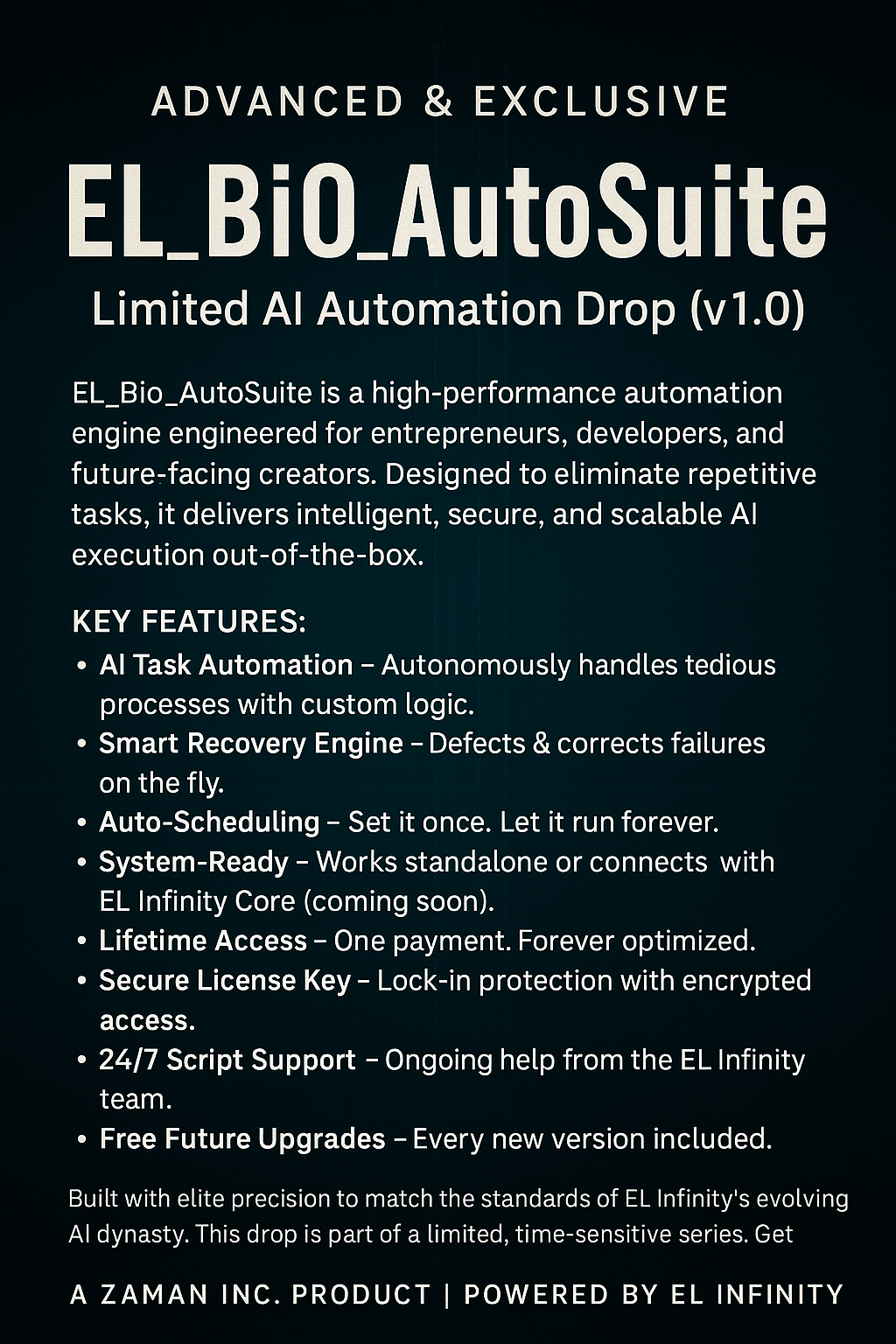 EL_Bio_AutoSuite – Limited AI Automation Drop (v1.0)