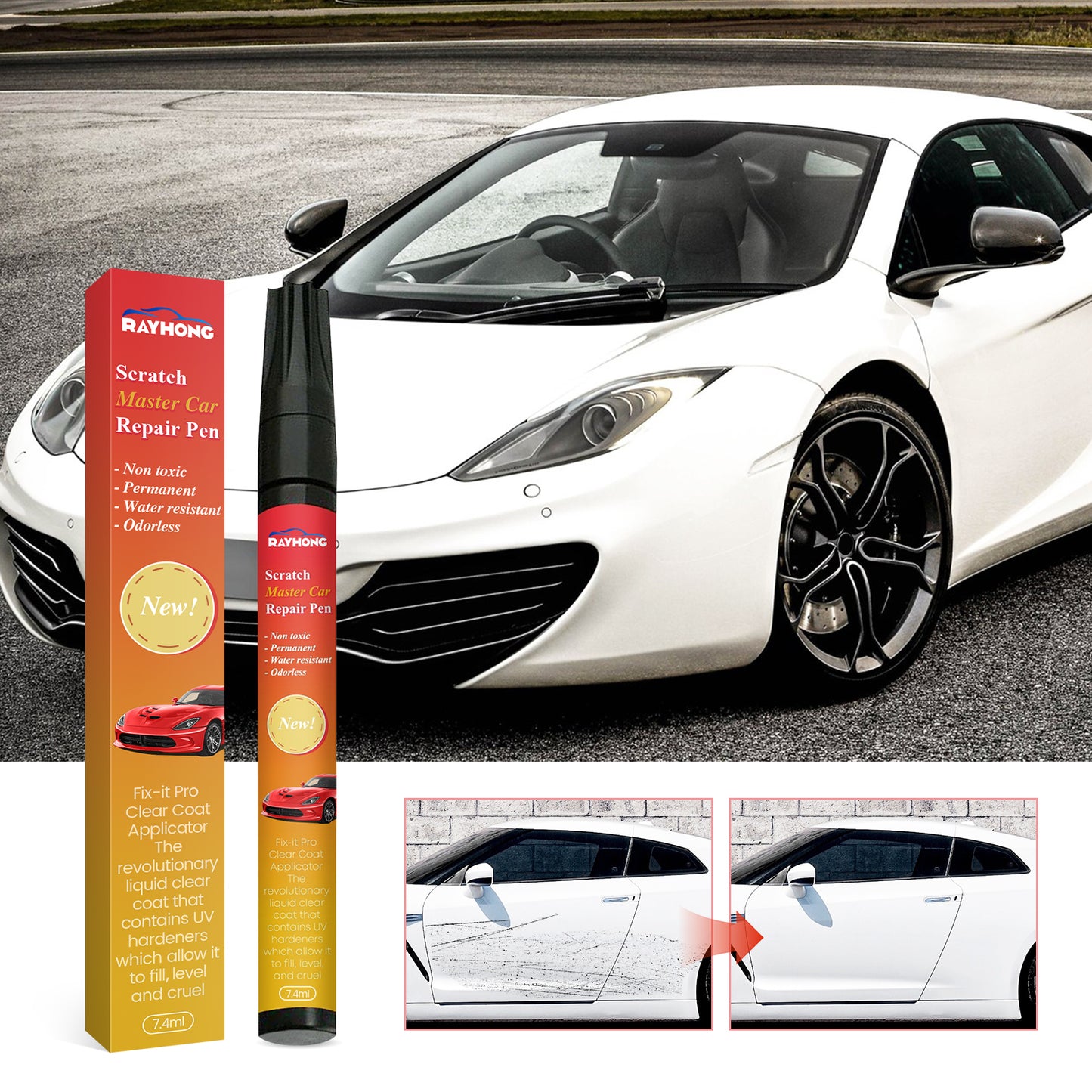 Car Scratch Repair Pen, Car Paint Surface Scratches Repair Special Mark Removal Repair Pen