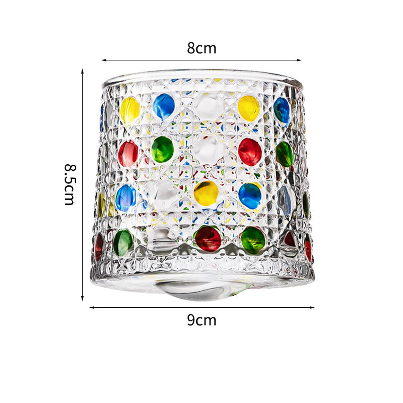 Hand drawn rotating glass cups multiple multi-purpose whiskey glasses rotating glass cups