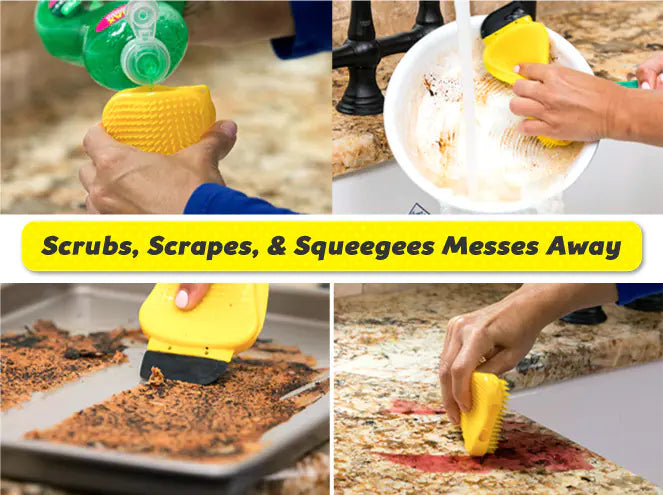 3-in-1 Silicone Dish Scrubber with Soap Dispense