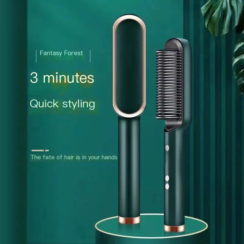 SleekPro™ 2-in-1 Hair Straightener Brush