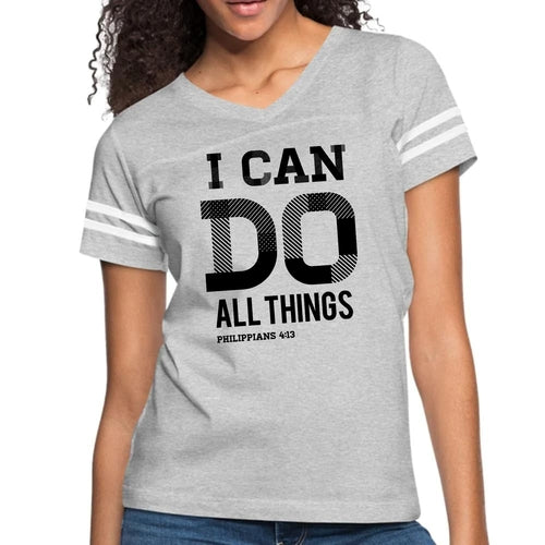 Womens Vintage Sport Graphic T-shirt - i can do All Things Philippians
