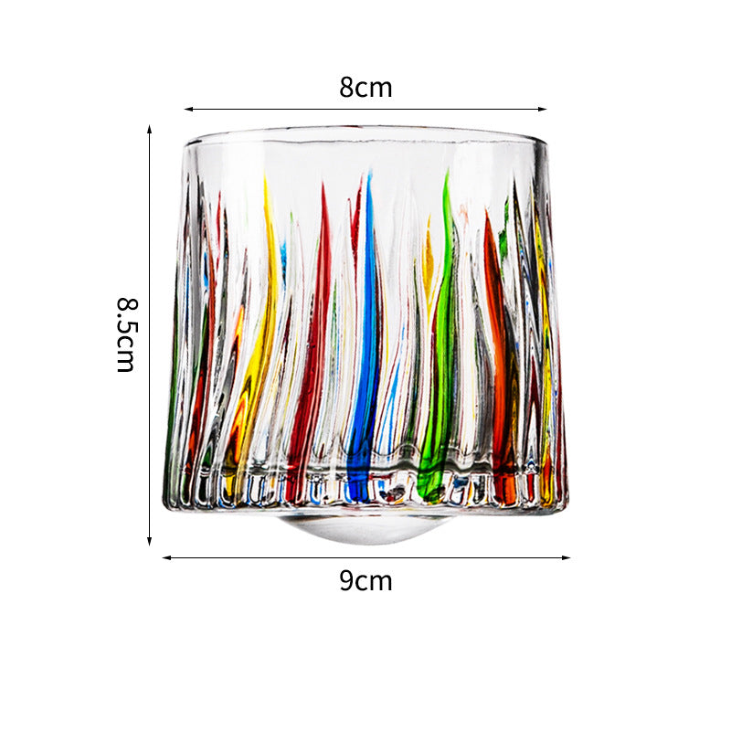Hand drawn rotating glass cups multiple multi-purpose whiskey glasses rotating glass cups