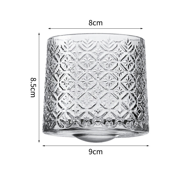 Hand drawn rotating glass cups multiple multi-purpose whiskey glasses rotating glass cups