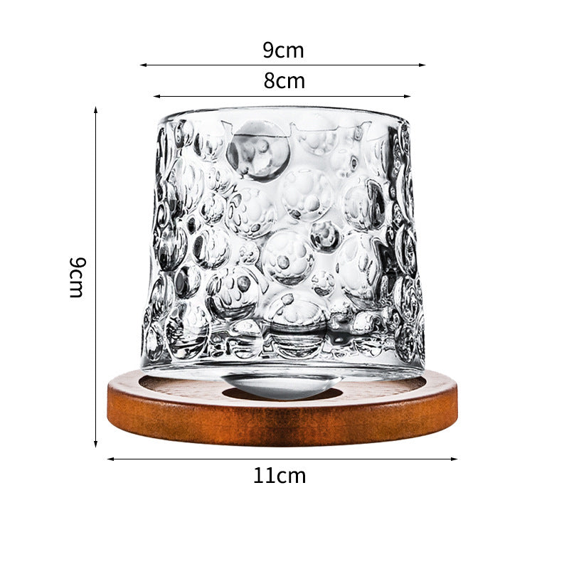 Hand drawn rotating glass cups multiple multi-purpose whiskey glasses rotating glass cups
