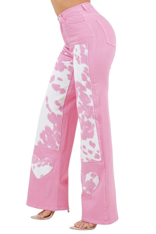 Rodeo Wide Leg Jean in Pink