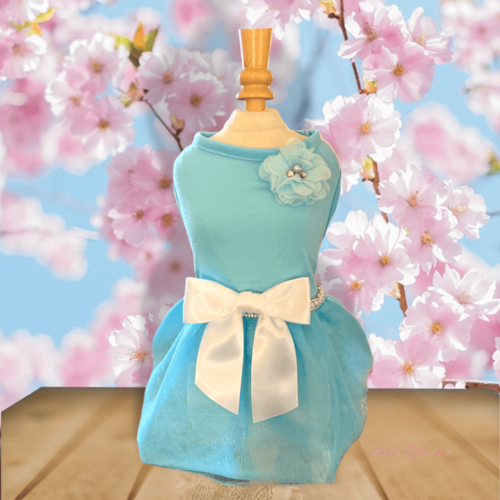 Elegant Tutu Dress with Beaded Chiffon Flower Accent