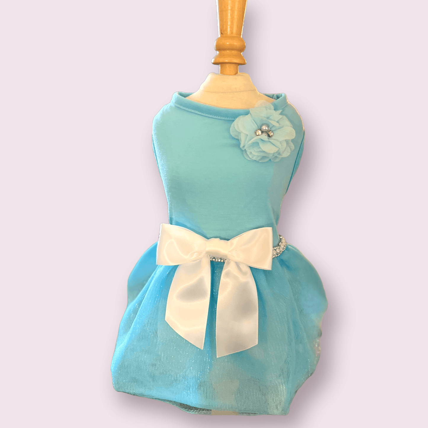 Elegant Tutu Dress with Beaded Chiffon Flower Accent