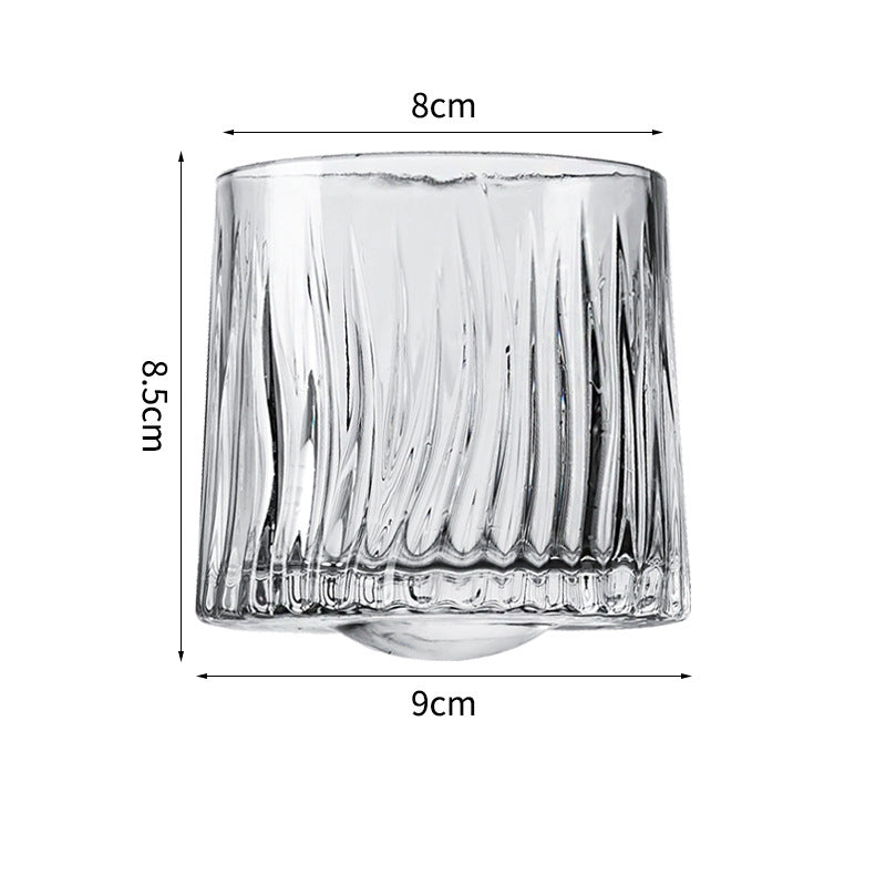 Hand drawn rotating glass cups multiple multi-purpose whiskey glasses rotating glass cups