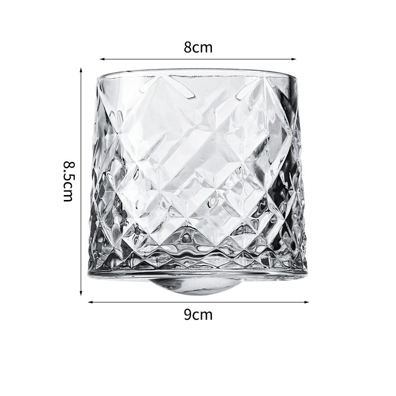Hand drawn rotating glass cups multiple multi-purpose whiskey glasses rotating glass cups