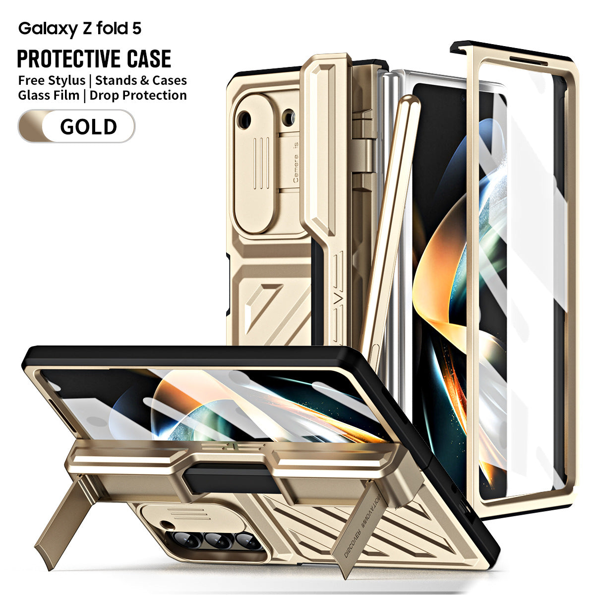 Suitable for Samsung zfold6 phone case fold5 folding protective cover, deformed steel hinge all inclusive anti drop case 5G