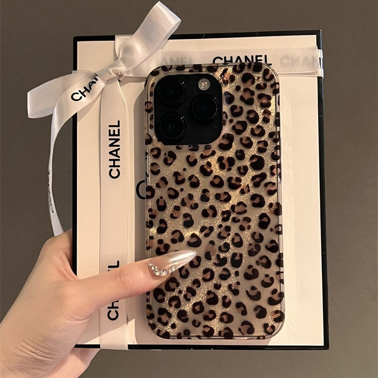 Feather Brown Leopard Pattern Suitable for iPhone 16 Promax Apple 15 Phone Case 14 New 13 All Inclusive 12