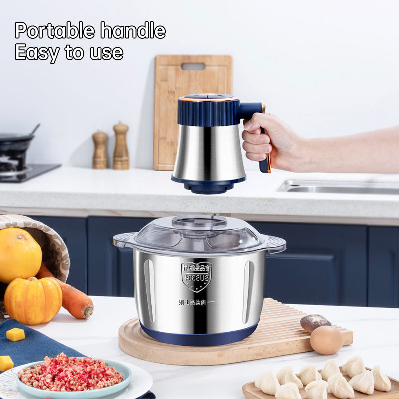 Electric Meat Grinders, 5L Food Processor, Stainless Steel Multifunctional Vegetable Slicer, Kitchen Chopper & Mixer