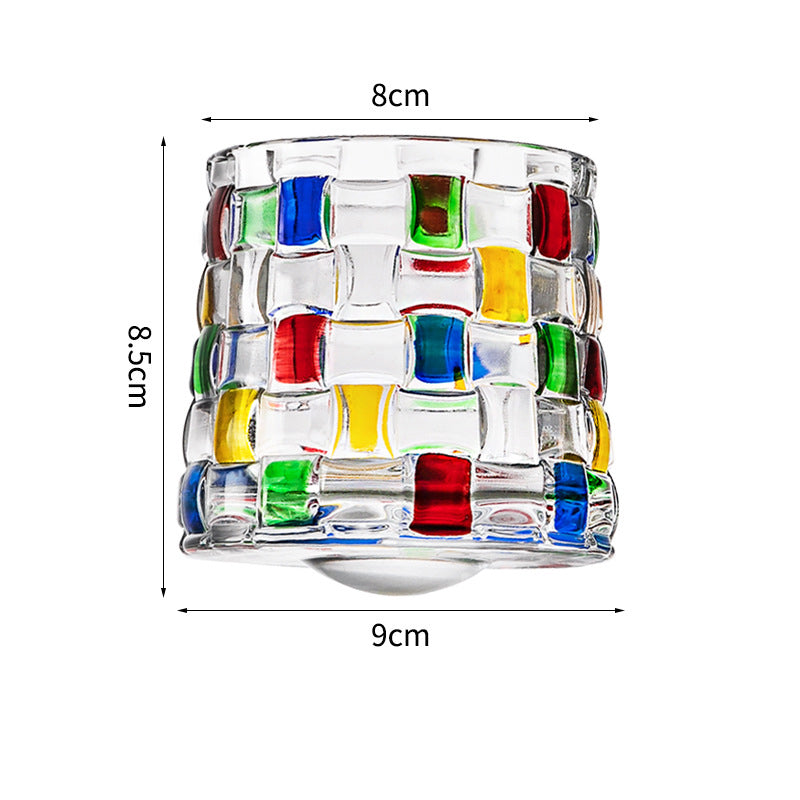 Hand drawn rotating glass cups multiple multi-purpose whiskey glasses rotating glass cups