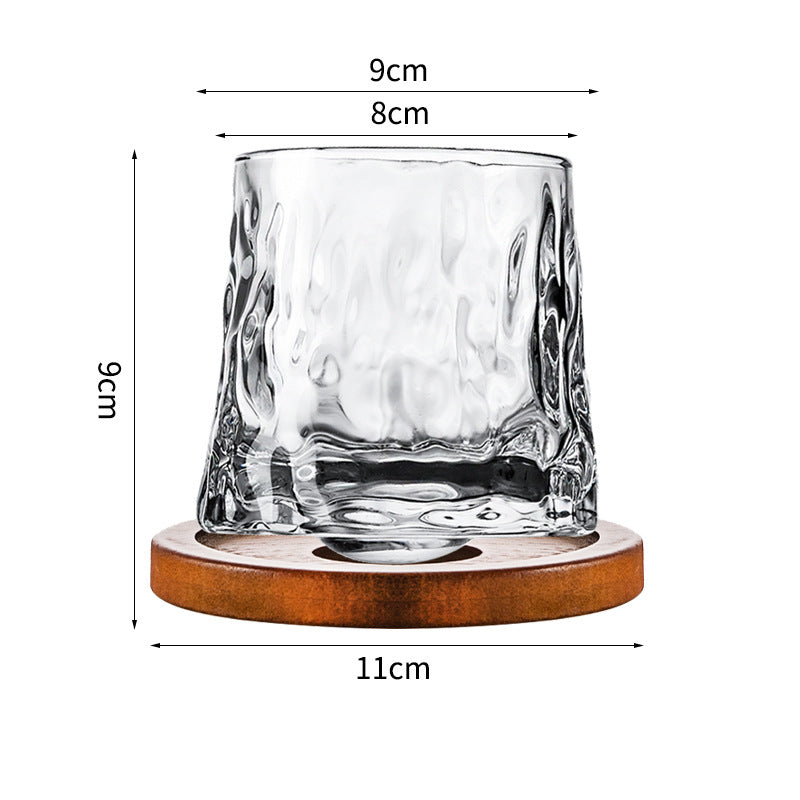 Hand drawn rotating glass cups multiple multi-purpose whiskey glasses rotating glass cups