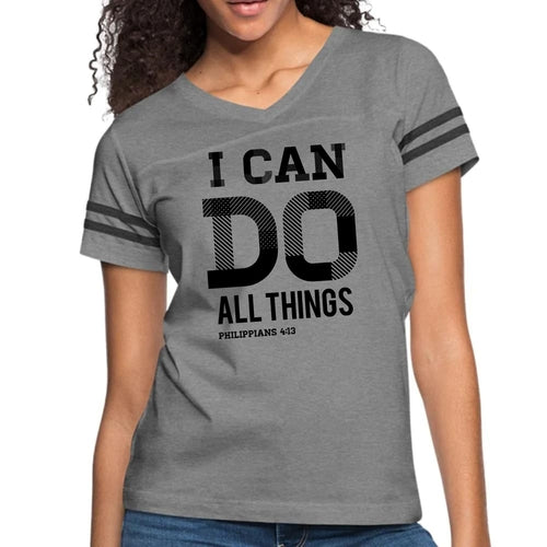 Womens Vintage Sport Graphic T-shirt - i can do All Things Philippians