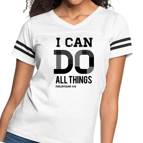 Womens Vintage Sport Graphic T-shirt - i can do All Things Philippians